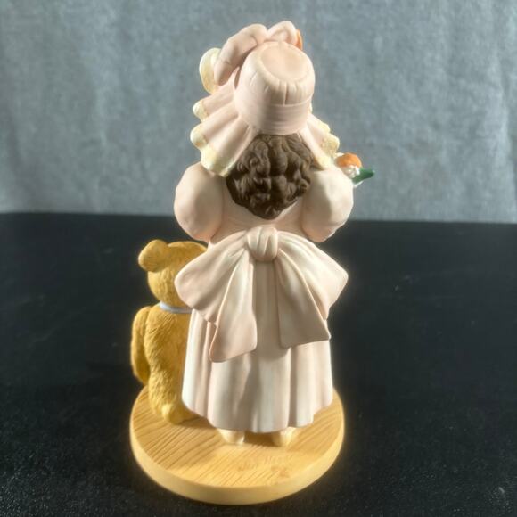1990 Vintage Jan Hagara Rebecca Legacy Teddy Bear Kid Flower Porcelain Figurine - Picture 3 of 8